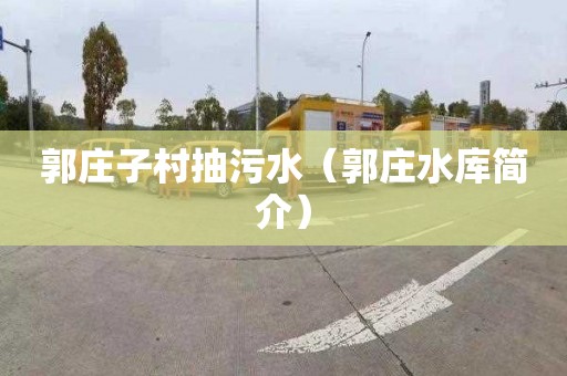 郭庄子村抽污水（郭庄水库简介）