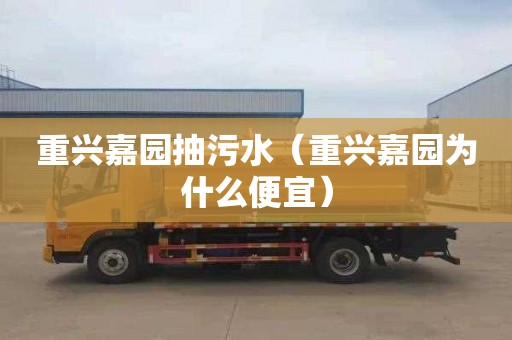 重兴嘉园抽污水（重兴嘉园为什么便宜）