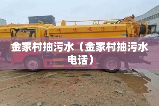 金家村抽污水（金家村抽污水电话）