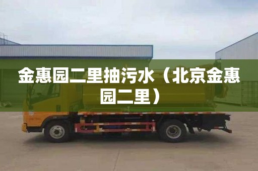 金惠园二里抽污水（北京金惠园二里）