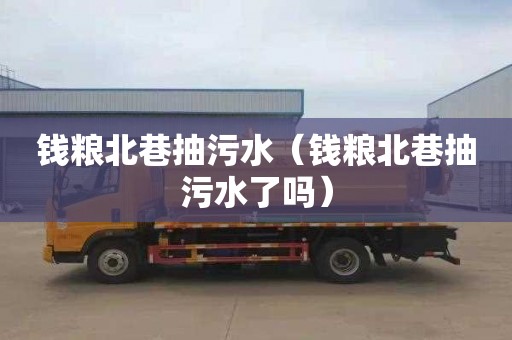 钱粮北巷抽污水（钱粮北巷抽污水了吗）