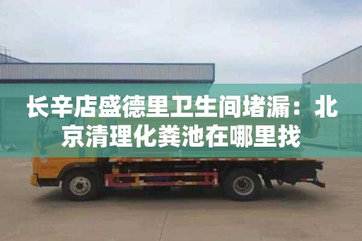 长辛店盛德里卫生间堵漏：北京清理化粪池在哪里找
