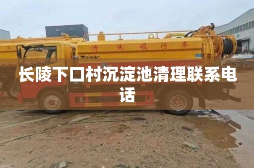 长陵下口村沉淀池清理联系电话