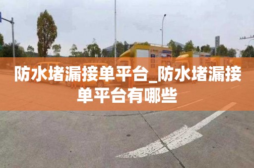防水堵漏接单平台_防水堵漏接单平台有哪些