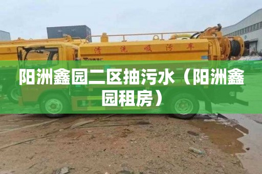 阳洲鑫园二区抽污水（阳洲鑫园租房）