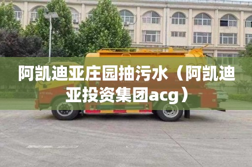 阿凯迪亚庄园抽污水（阿凯迪亚投资集团acg）