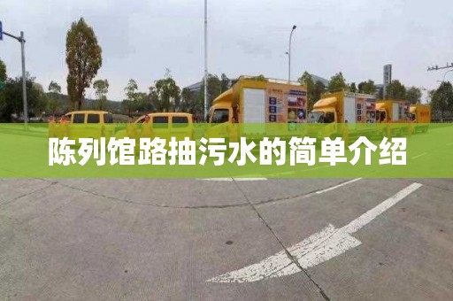 陈列馆路抽污水的简单介绍