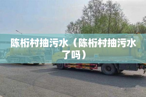 陈桁村抽污水（陈桁村抽污水了吗）