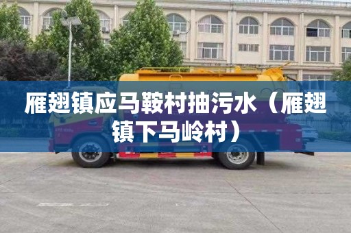 雁翅镇应马鞍村抽污水（雁翅镇下马岭村）