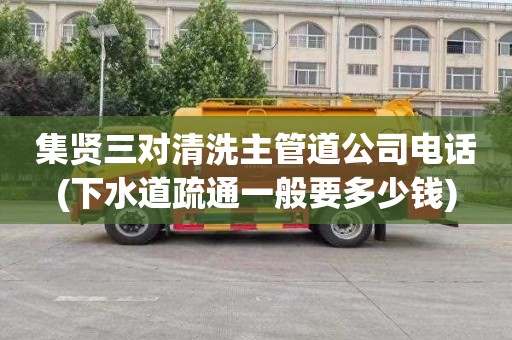 集贤三对清洗主管道公司电话(下水道疏通一般要多少钱)