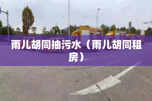 雨儿胡同抽污水（雨儿胡同租房）