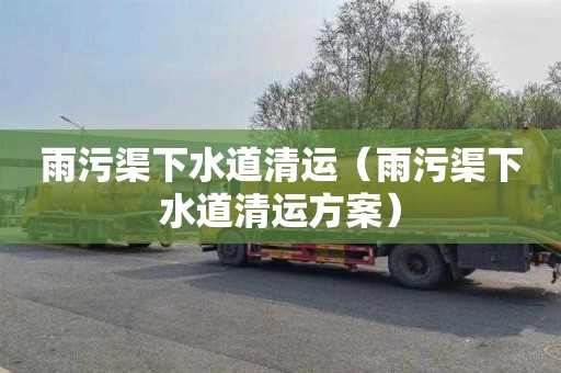 雨污渠下水道清运（雨污渠下水道清运方案）