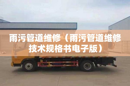 雨污管道维修（雨污管道维修技术规格书电子版）