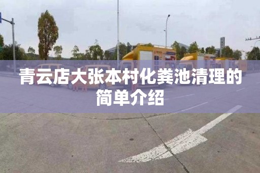 青云店大张本村化粪池清理的简单介绍