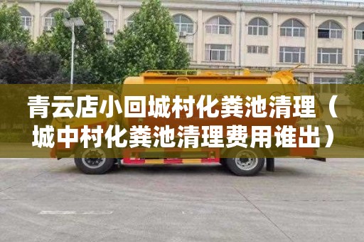 青云店小回城村化粪池清理（城中村化粪池清理费用谁出）