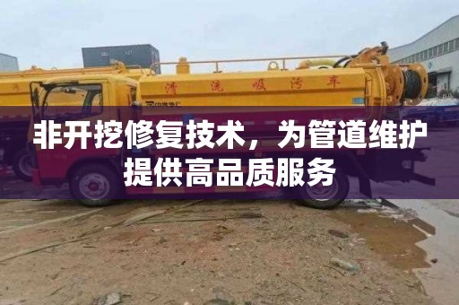 非开挖修复技术，为管道维护提供高品质服务