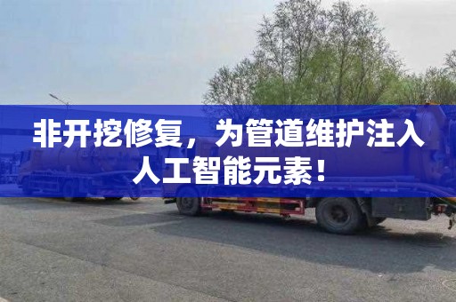 非开挖修复，为管道维护注入人工智能元素！