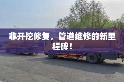非开挖修复，管道维修的新里程碑！