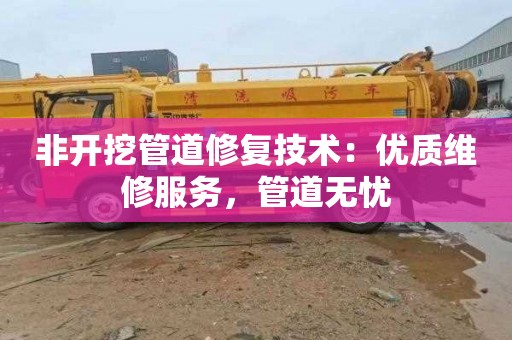 非开挖管道修复技术：优质维修服务，管道无忧