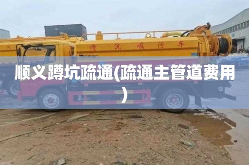 顺义蹲坑疏通(疏通主管道费用)