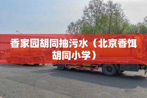 香家园胡同抽污水（北京香饵胡同小学）