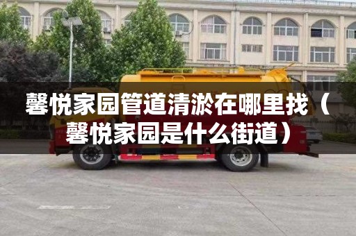 馨悦家园管道清淤在哪里找（馨悦家园是什么街道）