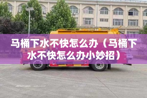 马桶下水不快怎么办（马桶下水不快怎么办小妙招）