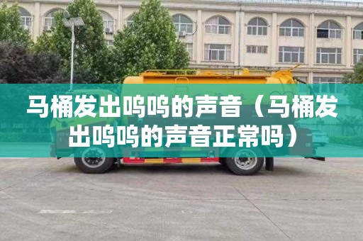 马桶发出呜呜的声音（马桶发出呜呜的声音正常吗）