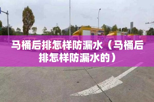 马桶后排怎样防漏水（马桶后排怎样防漏水的）