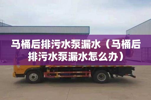 马桶后排污水泵漏水（马桶后排污水泵漏水怎么办）