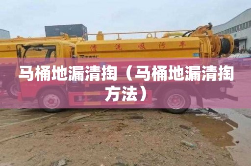 马桶地漏清掏（马桶地漏清掏方法）
