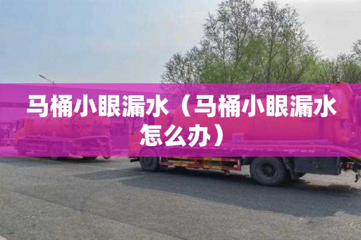 马桶小眼漏水（马桶小眼漏水怎么办）