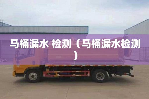 马桶漏水 检测（马桶漏水检测）