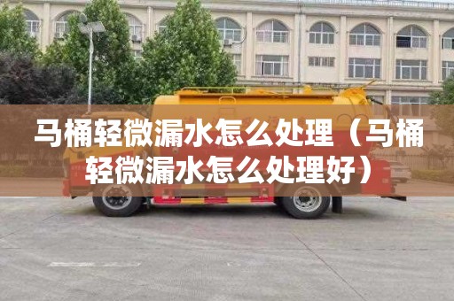 马桶轻微漏水怎么处理（马桶轻微漏水怎么处理好）