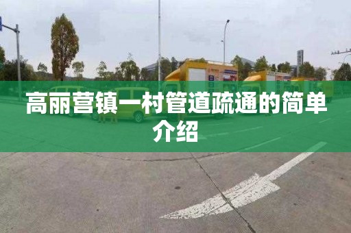 高丽营镇一村管道疏通的简单介绍