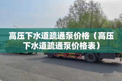 高压下水道疏通泵价格（高压下水道疏通泵价格表）