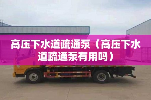 高压下水道疏通泵（高压下水道疏通泵有用吗）