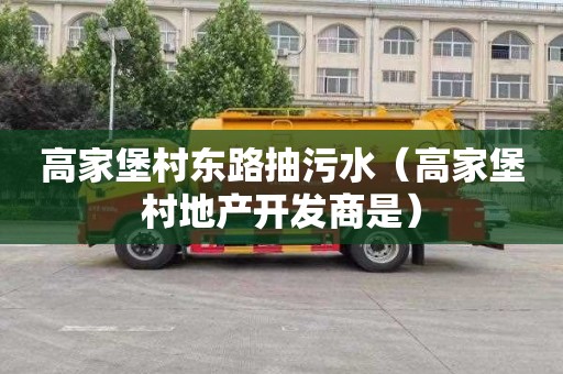 高家堡村东路抽污水（高家堡村地产开发商是）
