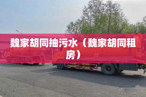 魏家胡同抽污水（魏家胡同租房）