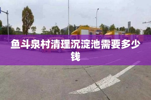 鱼斗泉村清理沉淀池需要多少钱