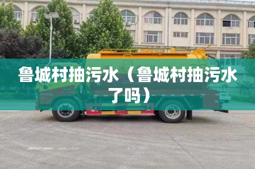 鲁城村抽污水（鲁城村抽污水了吗）