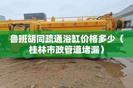 鲁班胡同疏通浴缸价格多少（桂林市政管道堵漏）
