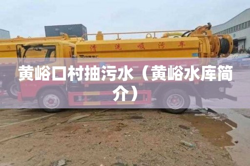 黄峪口村抽污水（黄峪水库简介）