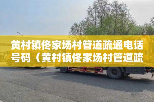 黄村镇佟家场村管道疏通电话号码（黄村镇佟家场村管道疏通电话号码查询）