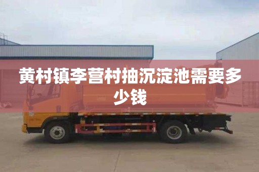 黄村镇李营村抽沉淀池需要多少钱