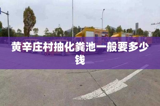 黄辛庄村抽化粪池一般要多少钱