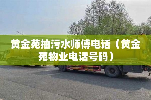 黄金苑抽污水师傅电话（黄金苑物业电话号码）