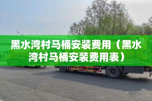 黑水湾村马桶安装费用（黑水湾村马桶安装费用表）