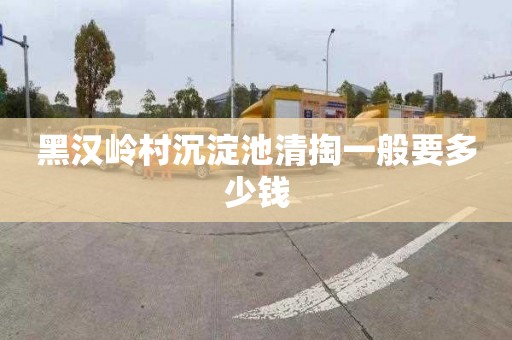 黑汉岭村沉淀池清掏一般要多少钱