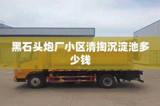 黑石头炮厂小区清掏沉淀池多少钱